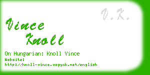 vince knoll business card